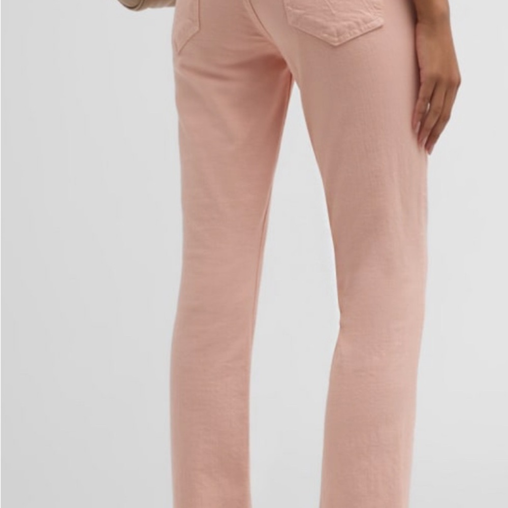 MOTHER The Insider Hover Stretch Mid Rise Crop Bootcut Jeans Peach Size 28 - Picture 2 of 6